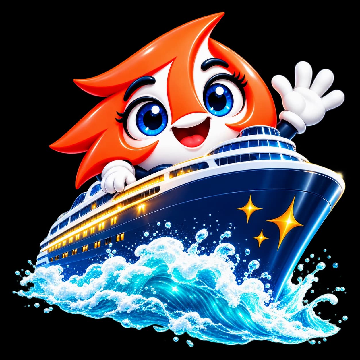 The official Aboardly mascot welcoming travelers