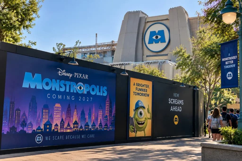 Illustrative Monstropolis construction announcement for Disney's Hollywood Studios