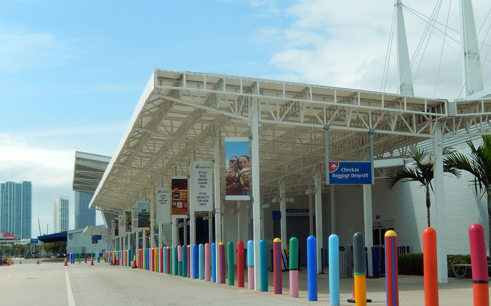 A cruise terminal on embarkation morning