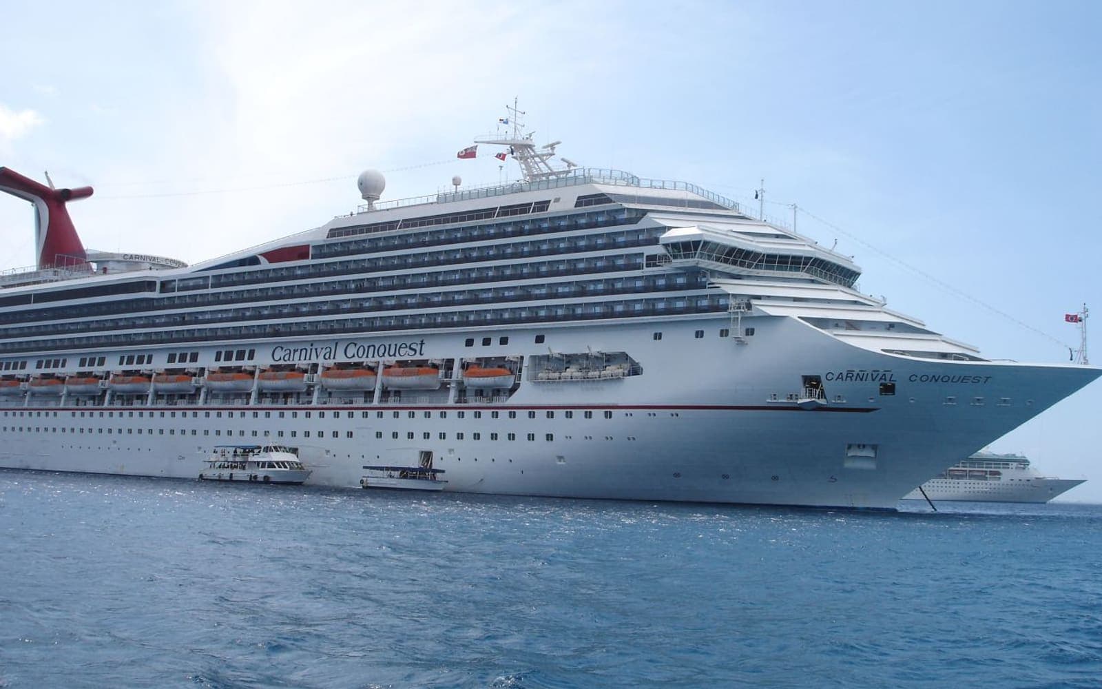Carnival Conquest from the water
