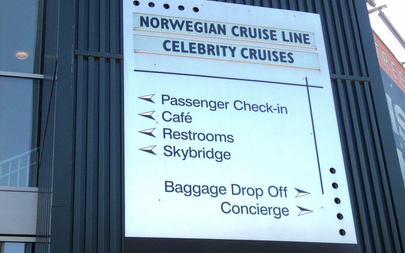 Travelers at a cruise terminal