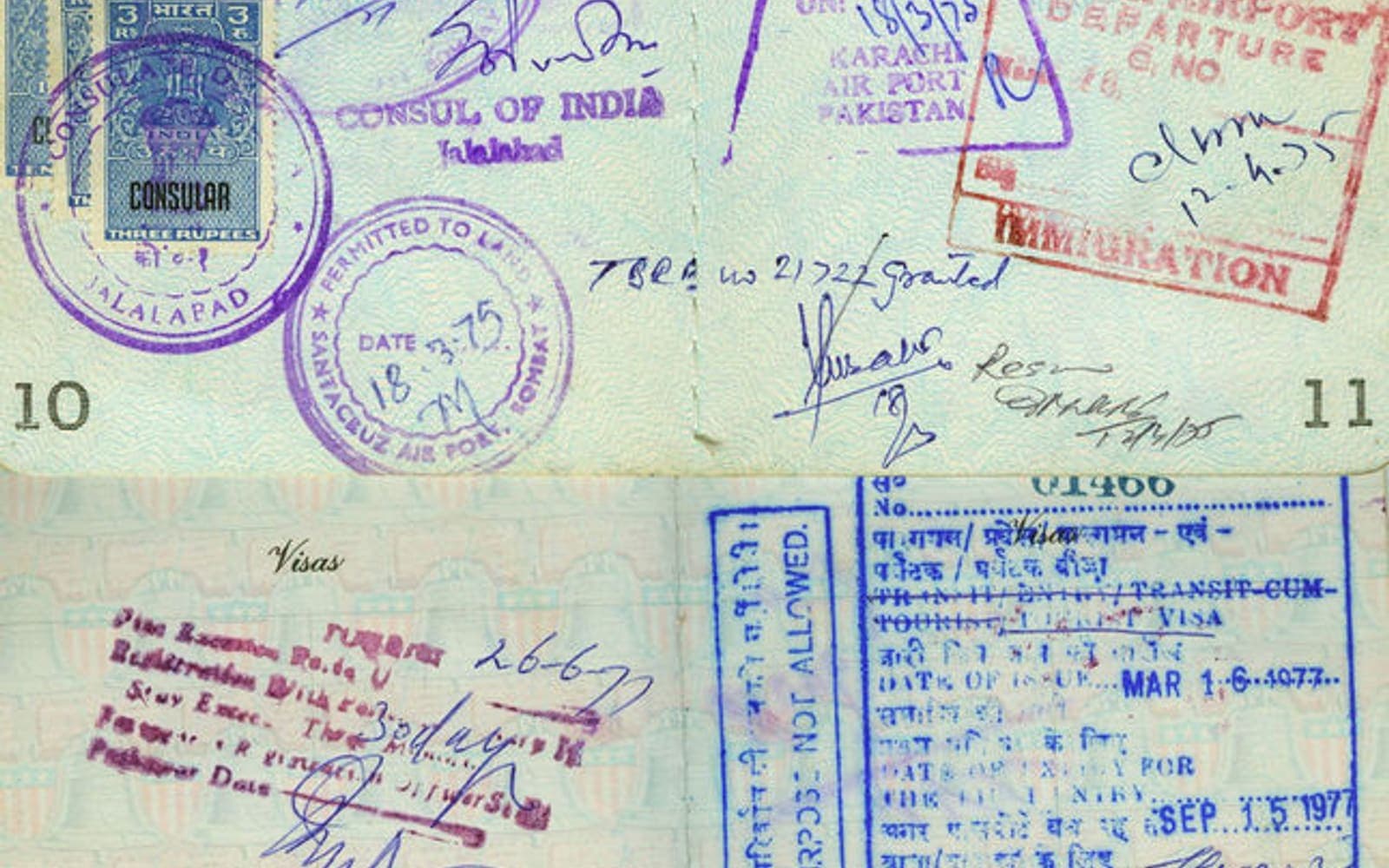 Passport stamps
