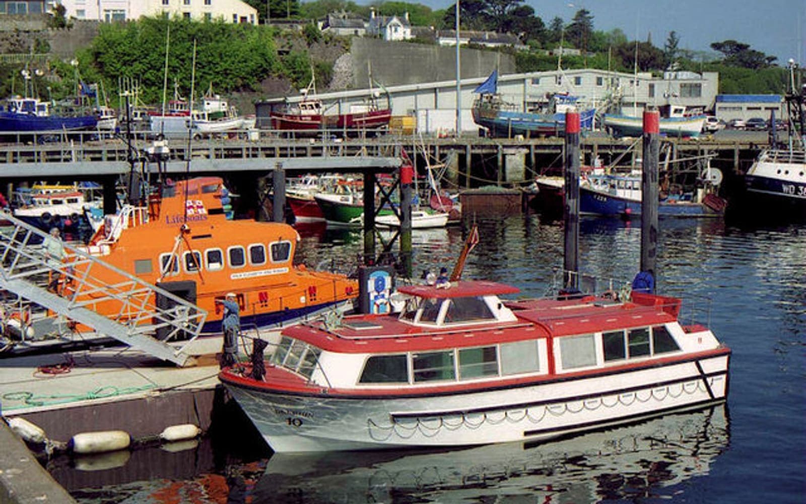 Tender boats on a cruise port day