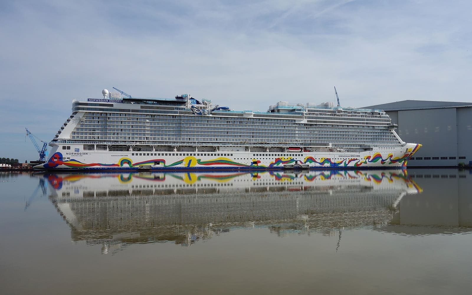 Norwegian Encore from the water