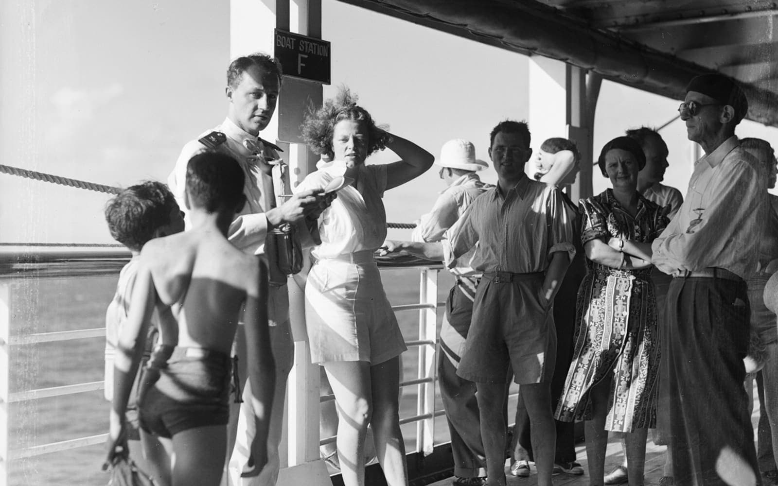 A cruise group on deck