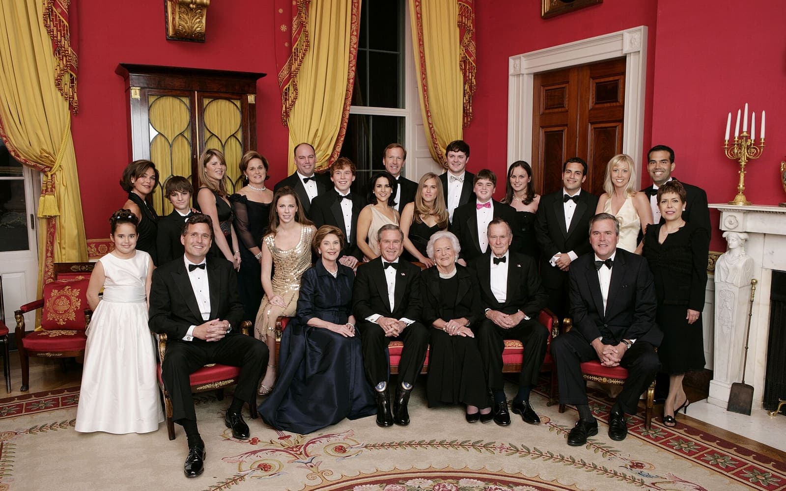An extended-family dinner table