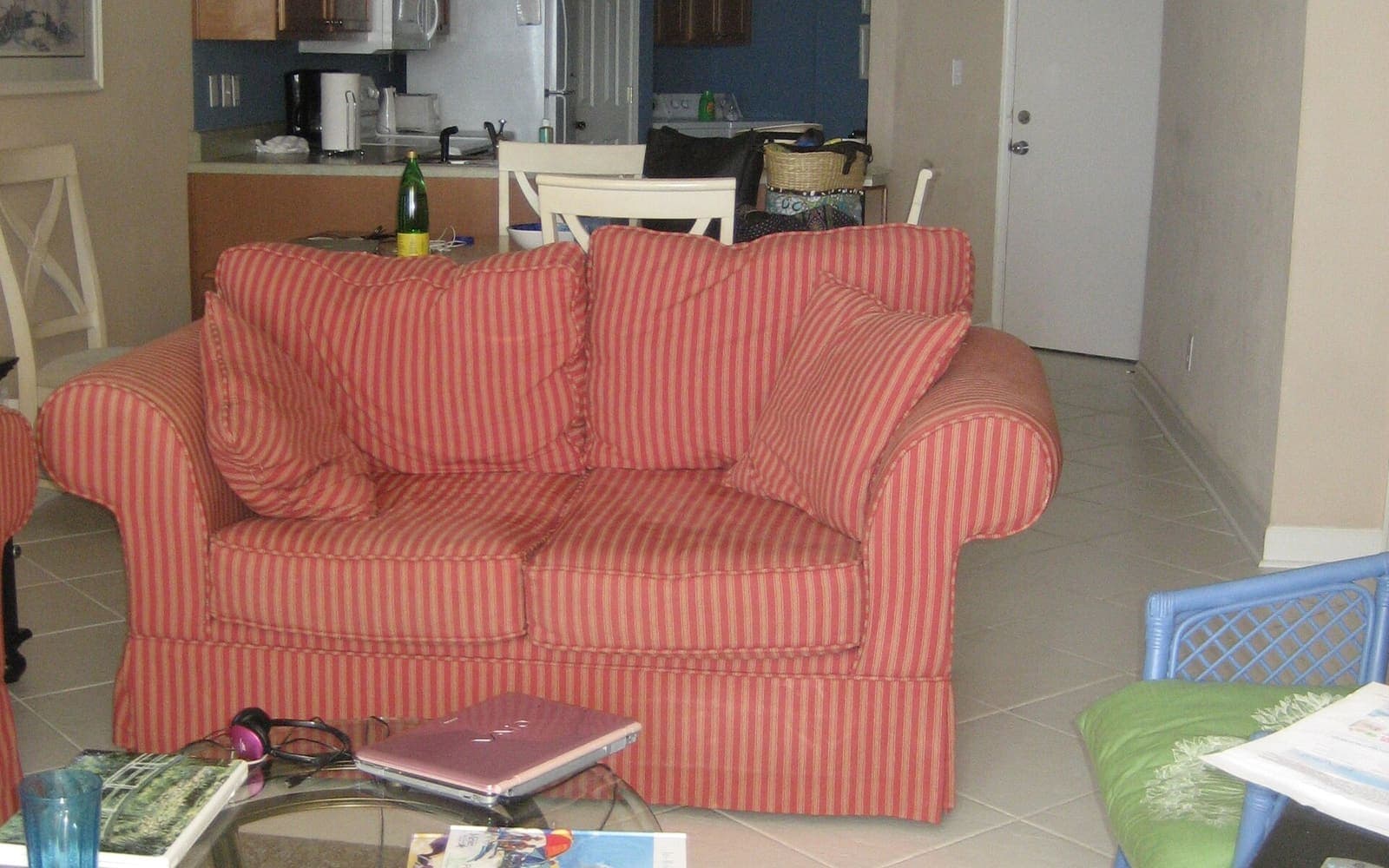 A vacation-rental living room, compared with a resort stay