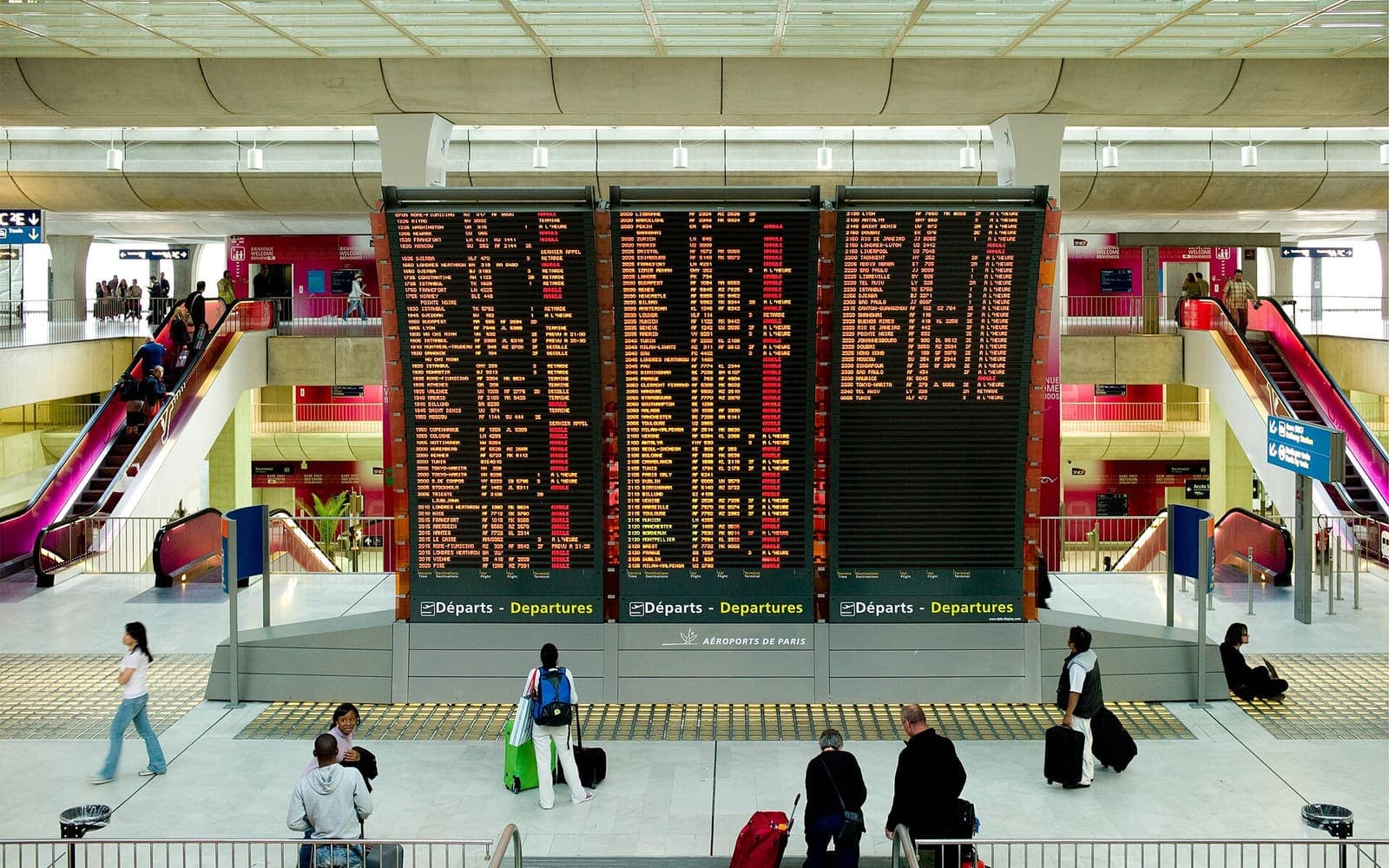 A flight cancellation board