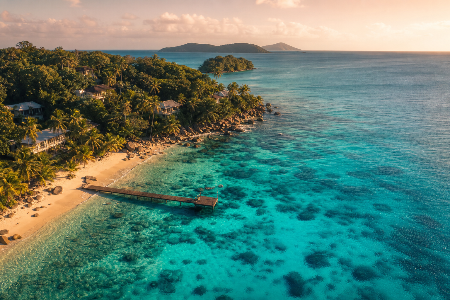 Tropical water and a quiet stretch of beach