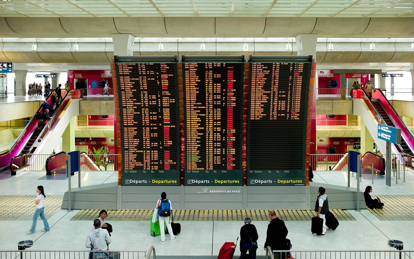 A flight cancellation board