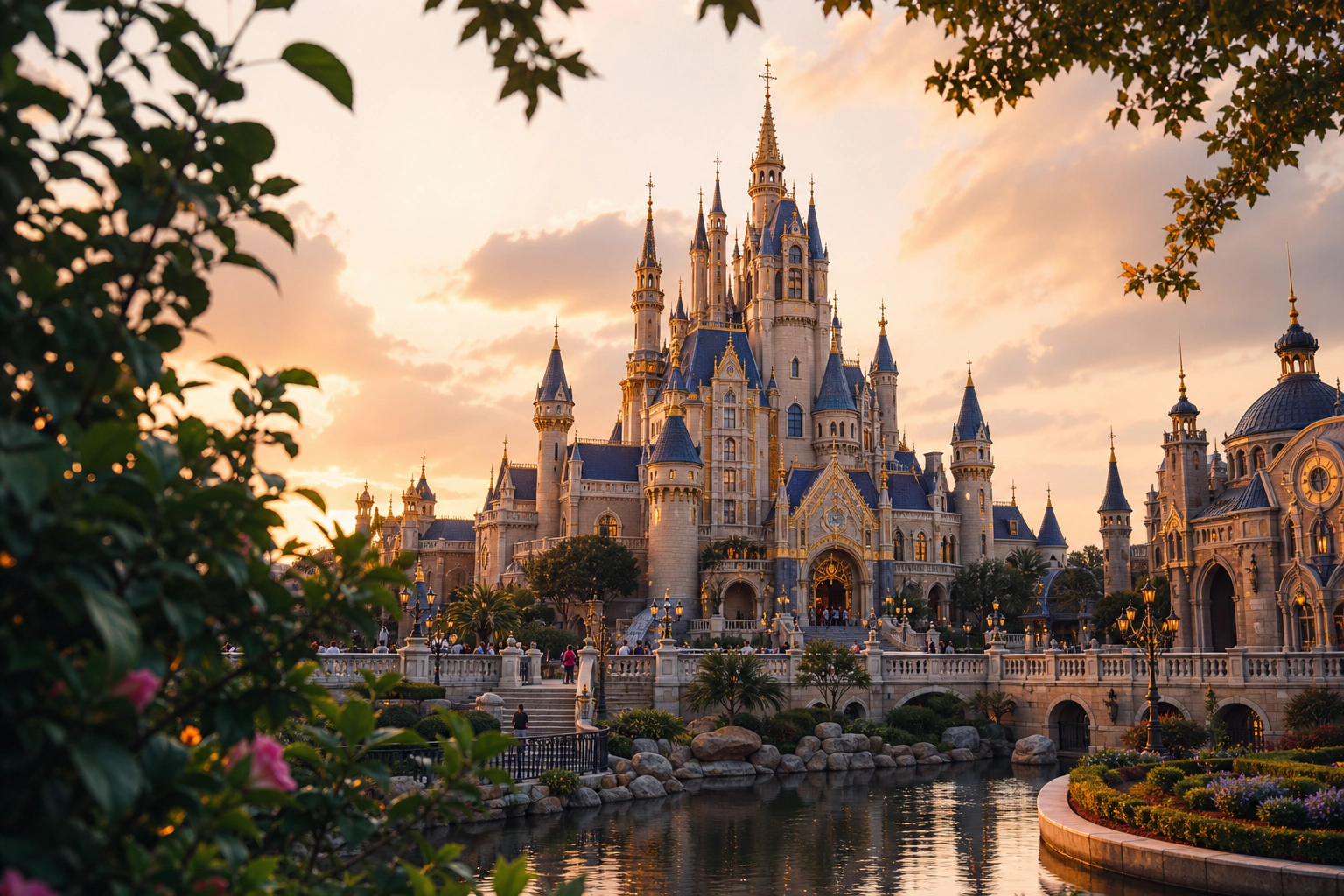 Atmospheric theme park evening for Halloween vacation inspiration